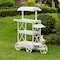 Vintiquewise White Wood Decor Display Rack Mobile Food Cart with Wheels 3 Tier QI004641 - alternate 6